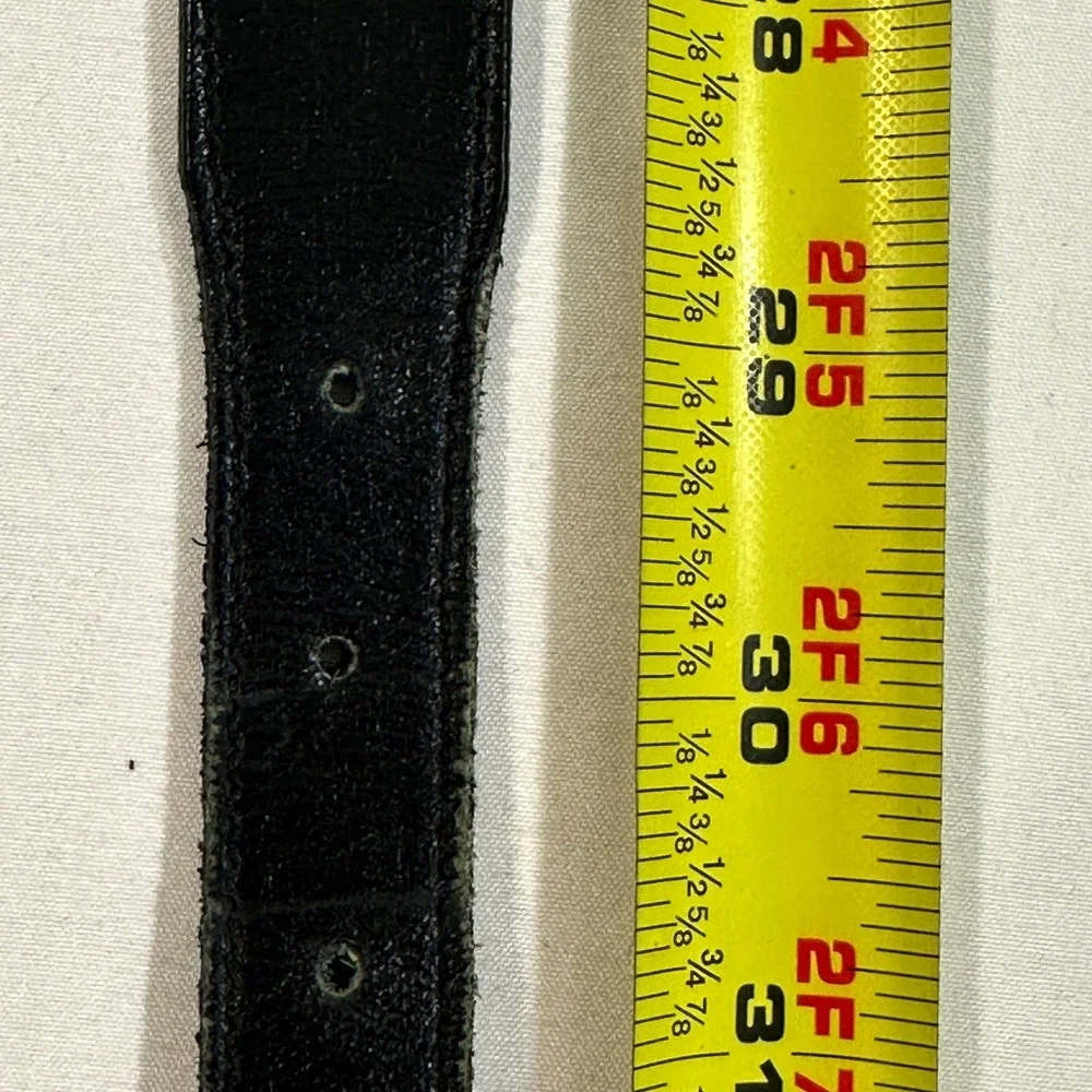 Nocona Mens Leather Western Belt 32 Black Engraved Silver Buckle USA G331
